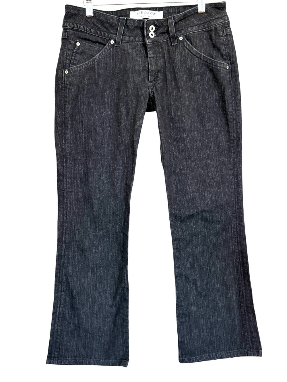 Hudson Jeans Women’s Sz 30 Black Wash Low Rise Bootcut Flap Pocket Y2K